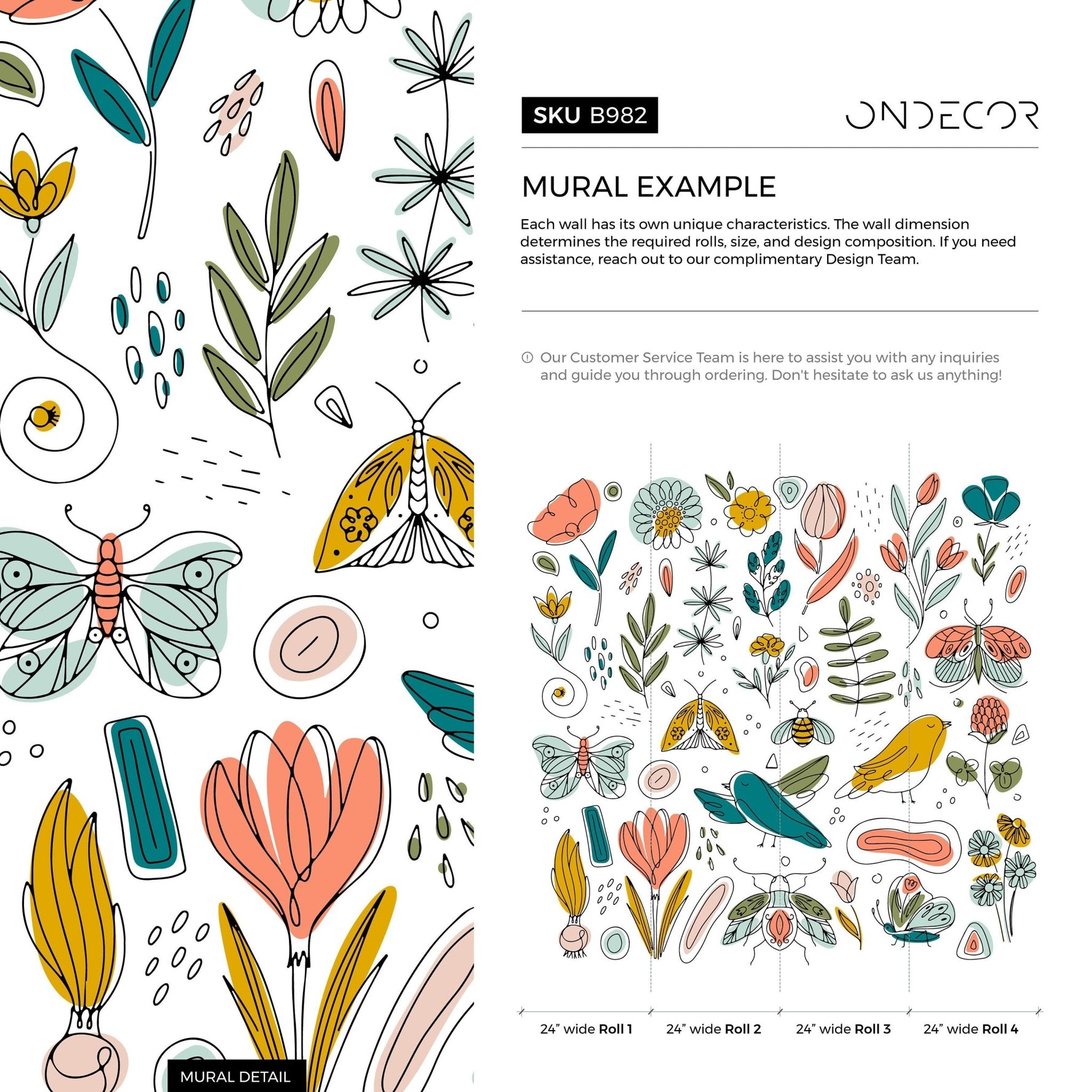 Vibrant Nature Illustrations Wallpaper - B982 - WallTrend