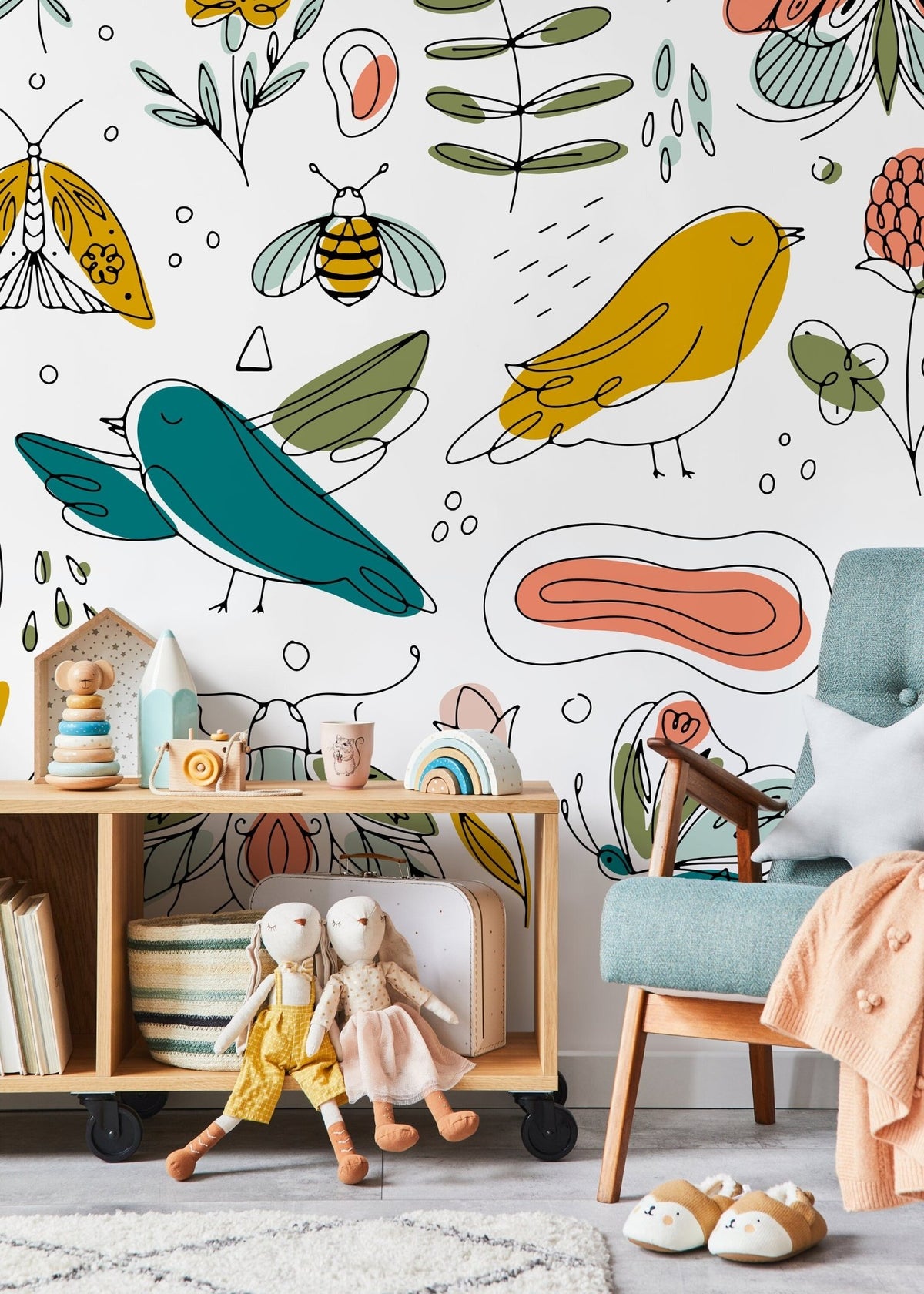 Vibrant Nature Illustrations Wallpaper - B982 - WallTrend