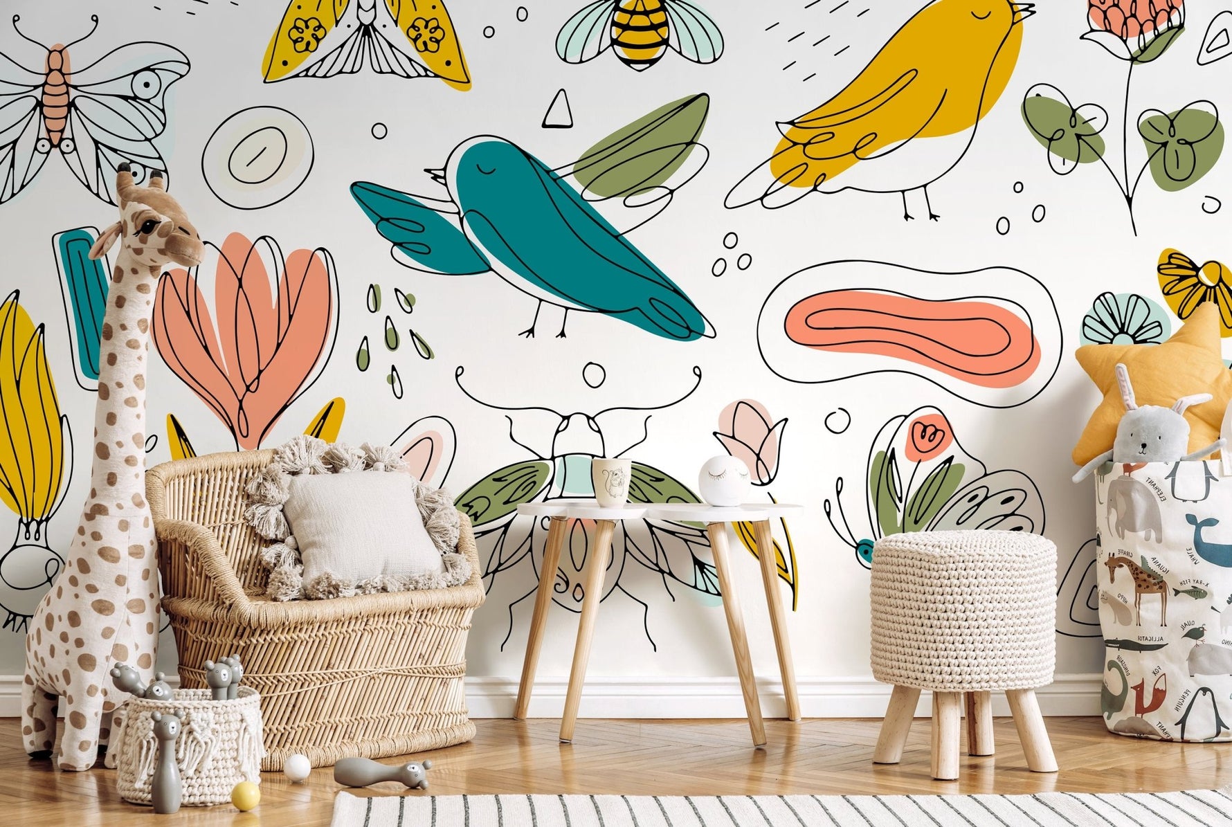 Vibrant Nature Illustrations Wallpaper - B982 - WallTrend