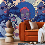 Vibrant Pop Art Faces Wallpaper - B523 - WallTrend