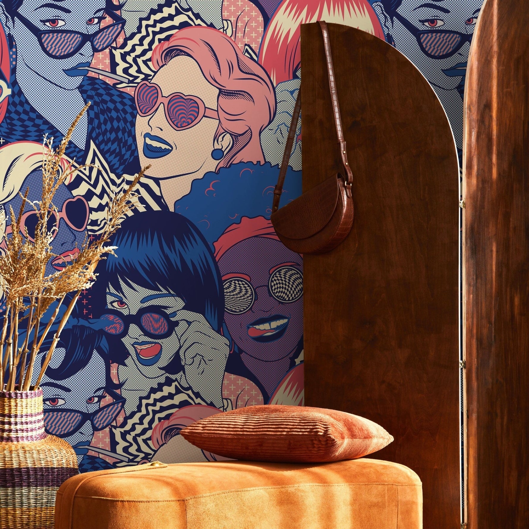 Vibrant Pop Art Faces Wallpaper - B523 - WallTrend