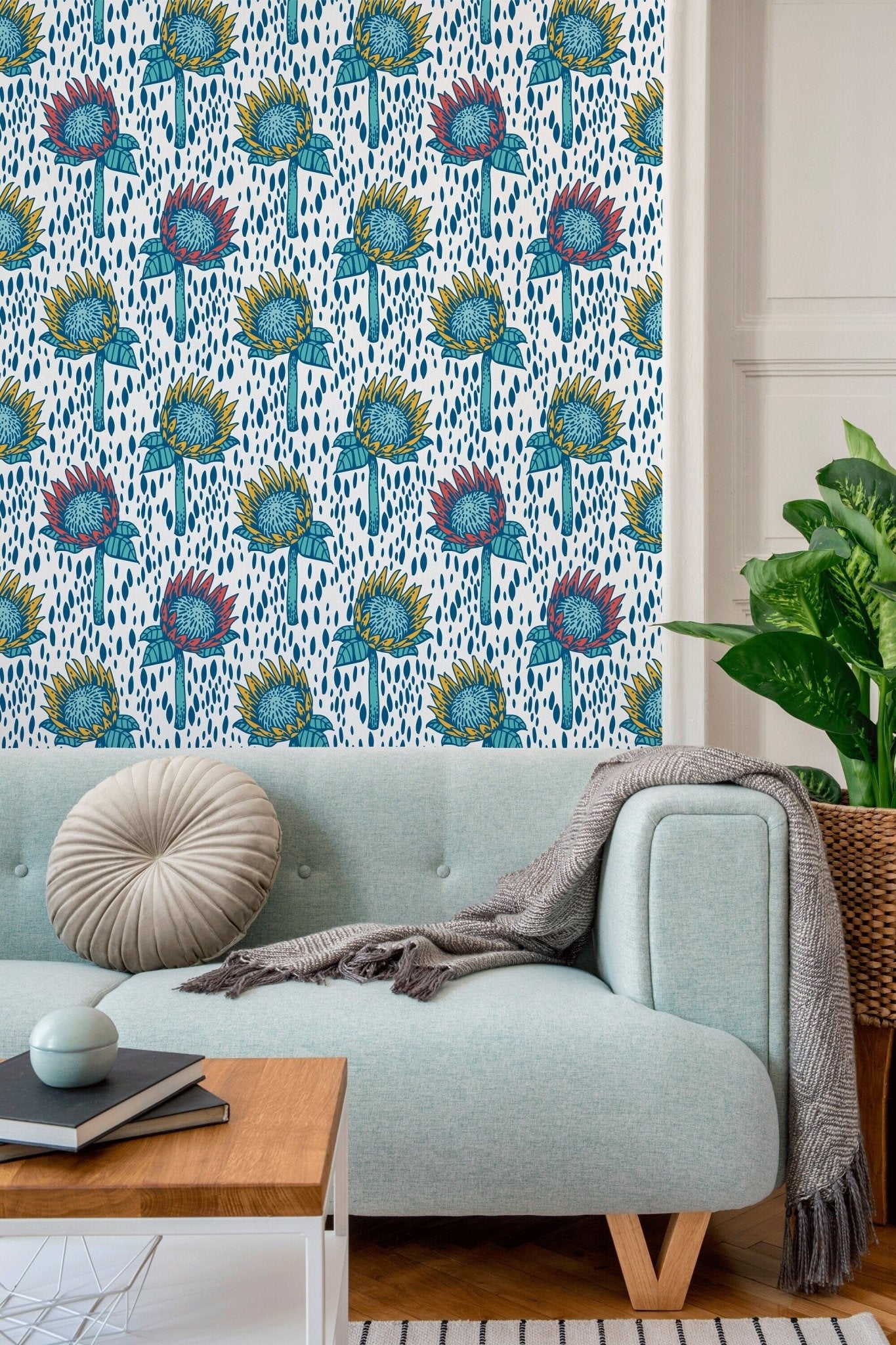 Vibrant Protea Bloom Wallpaper - B550 - WallTrend