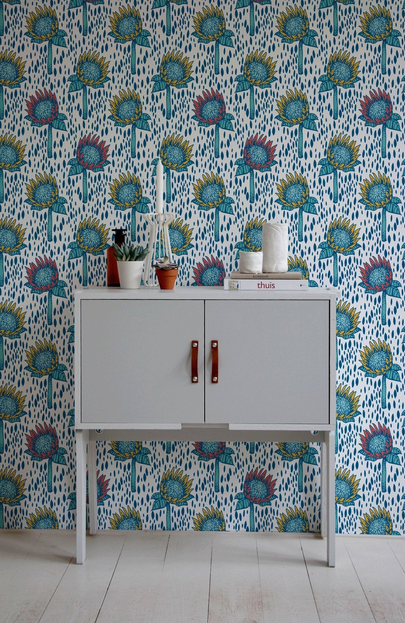 Vibrant Protea Bloom Wallpaper - B550 - WallTrend