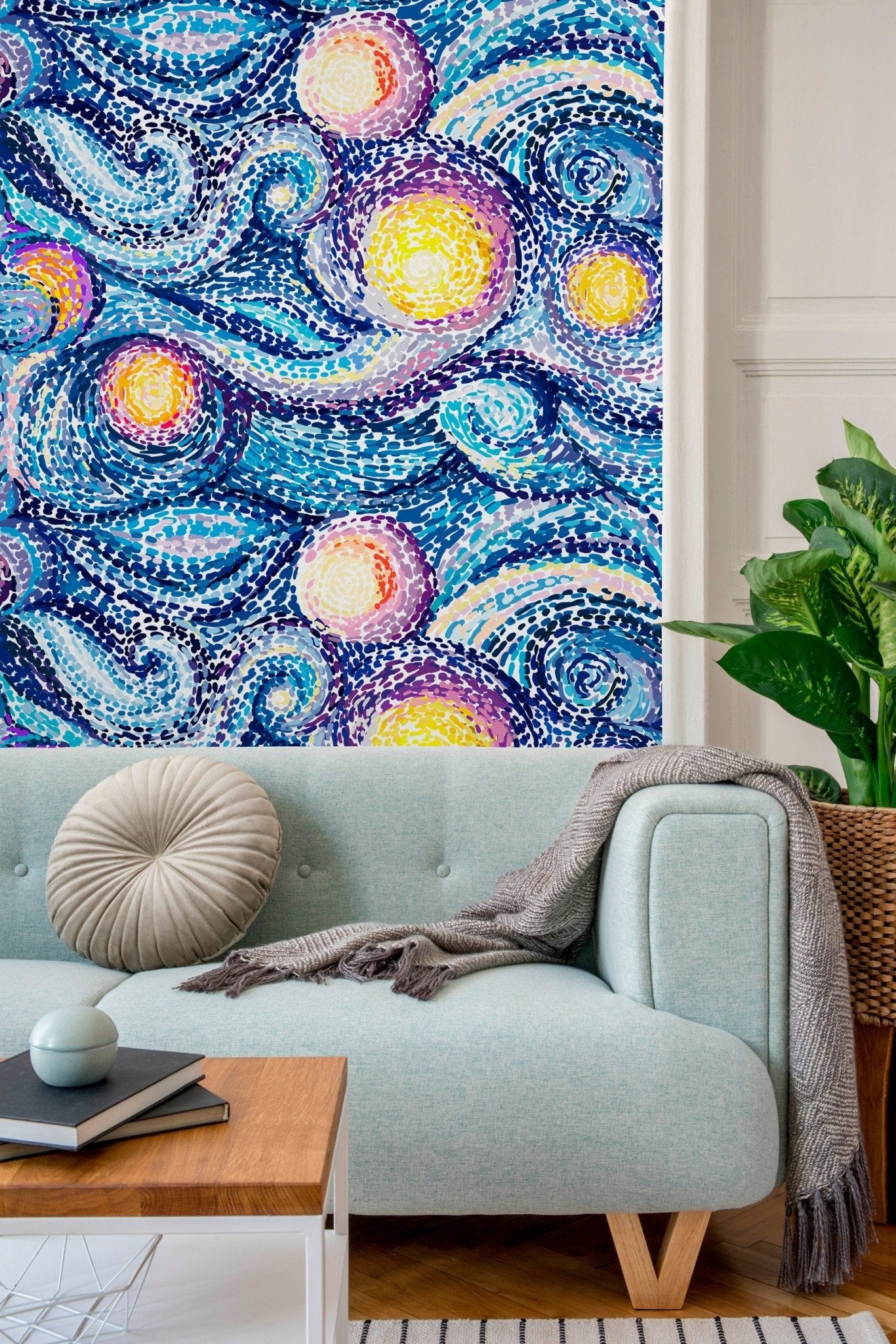 Vibrant Swirl Patterns Wallpaper - C155 - WallTrend