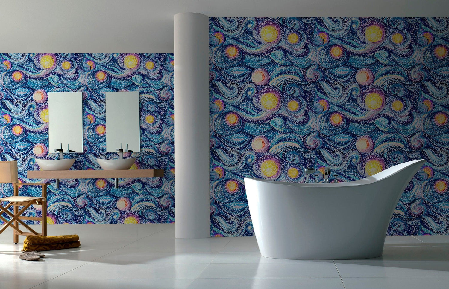 Vibrant Swirl Patterns Wallpaper - C155 - WallTrend