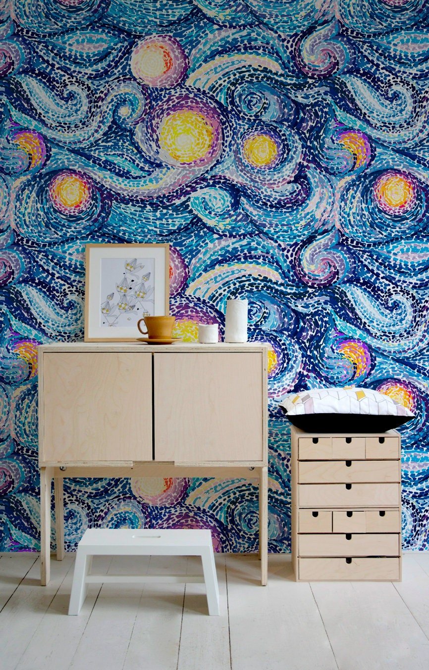 Vibrant Swirl Patterns Wallpaper - C155 - WallTrend