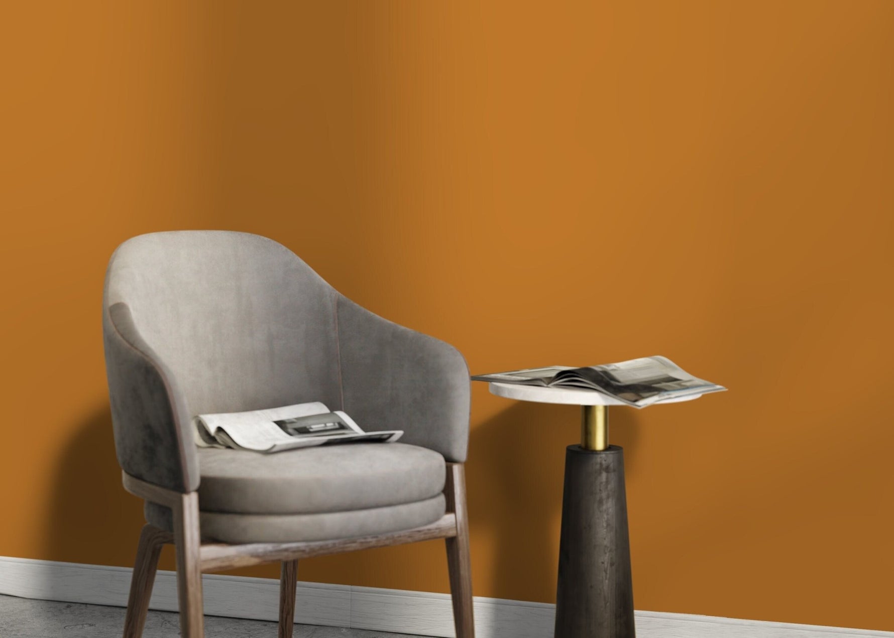 Vibrant Tangerine Wallpaper - D416 - WallTrend
