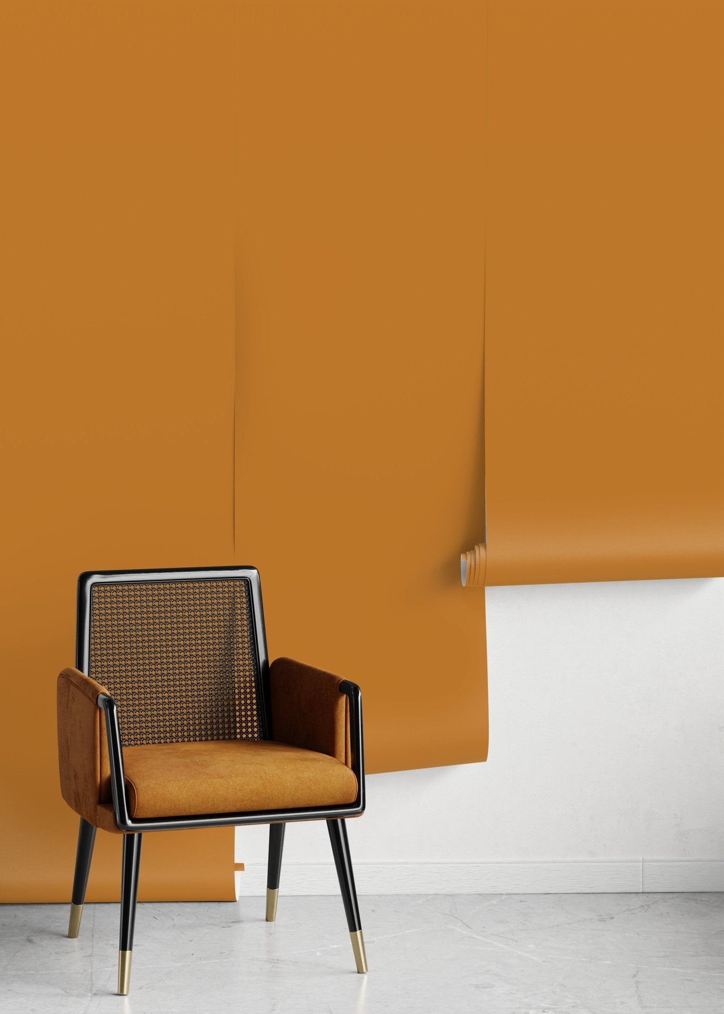 Vibrant Tangerine Wallpaper - D416 - WallTrend