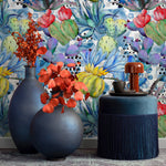 Vibrant Tropical Botanical Mix Wallpaper - B010 - WallTrend