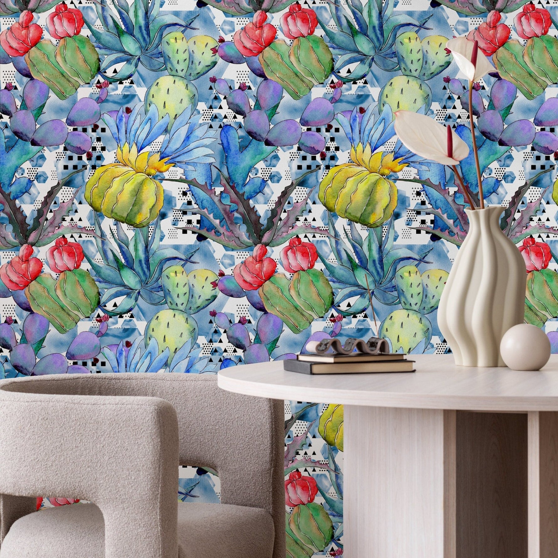 Vibrant Tropical Botanical Mix Wallpaper - B010 - WallTrend