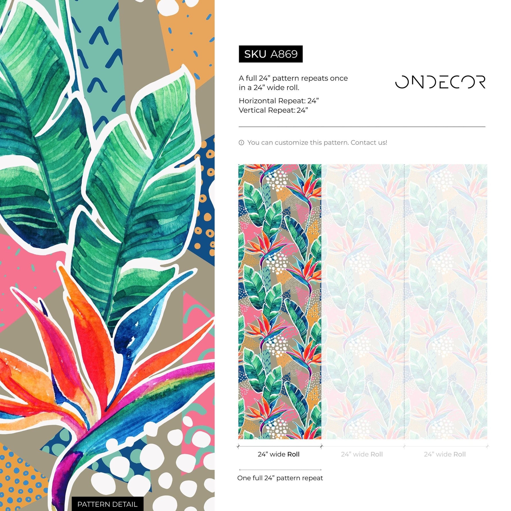 Vibrant Tropical Escape Wallpaper - A869 - WallTrend