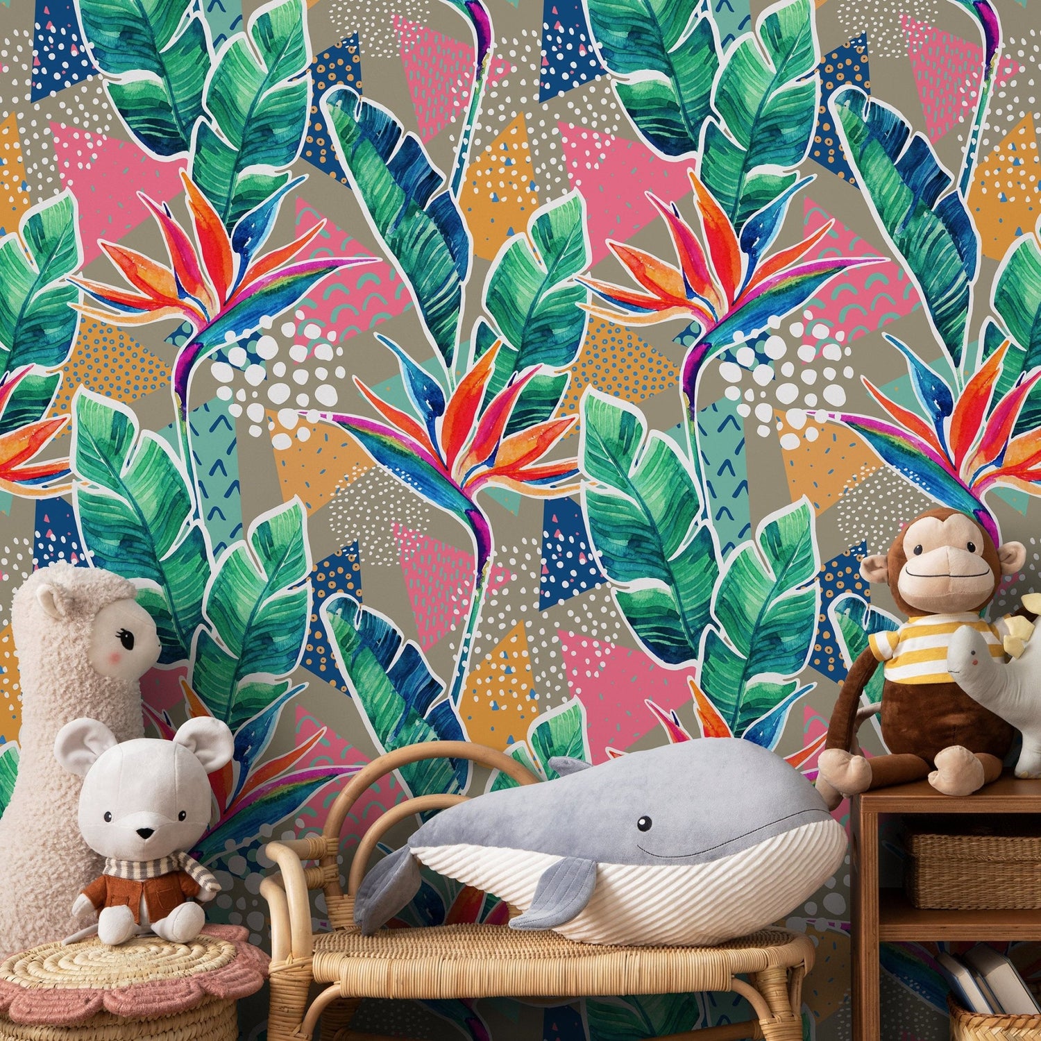 Vibrant Tropical Escape Wallpaper - A869 - WallTrend