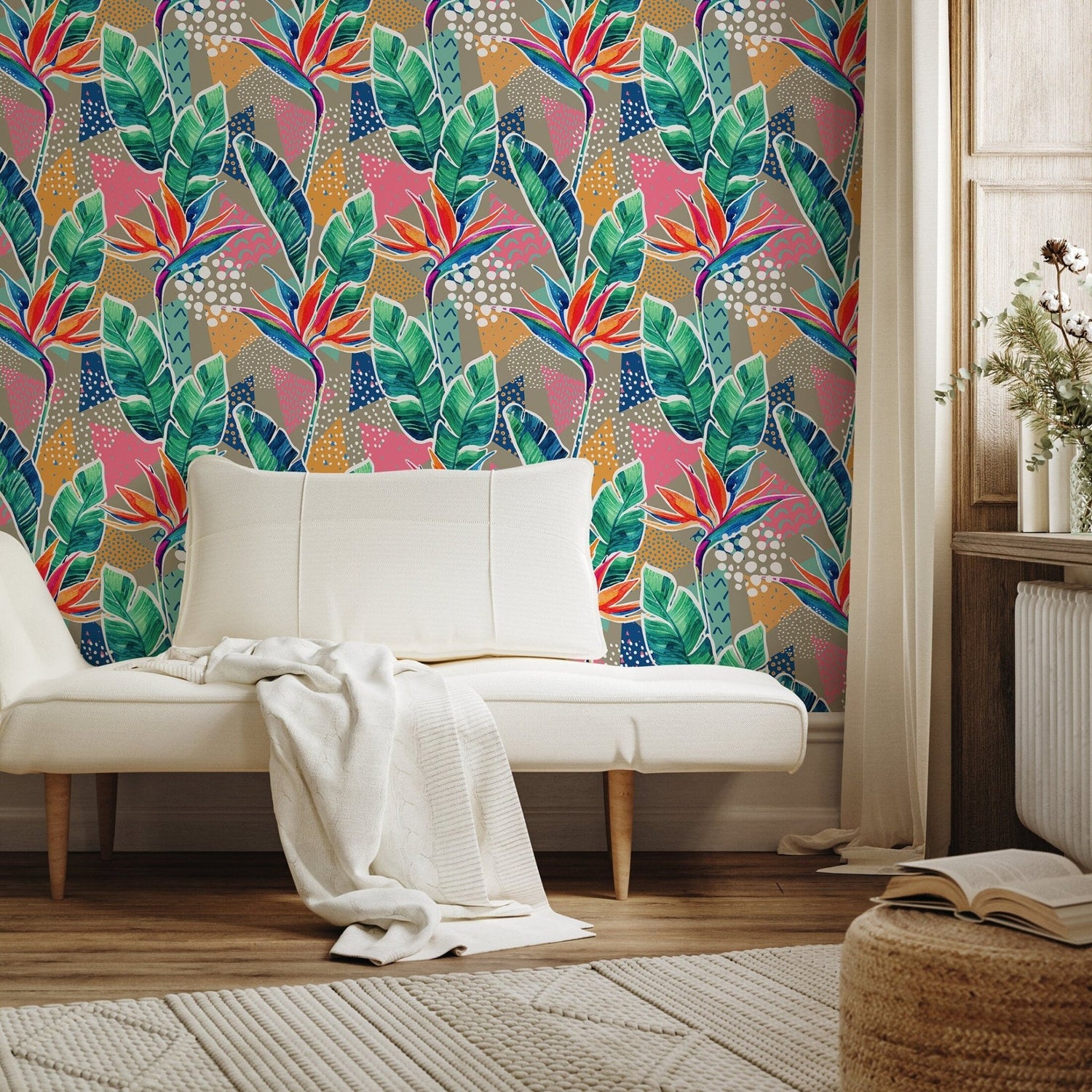 Vibrant Tropical Escape Wallpaper - A869 - WallTrend