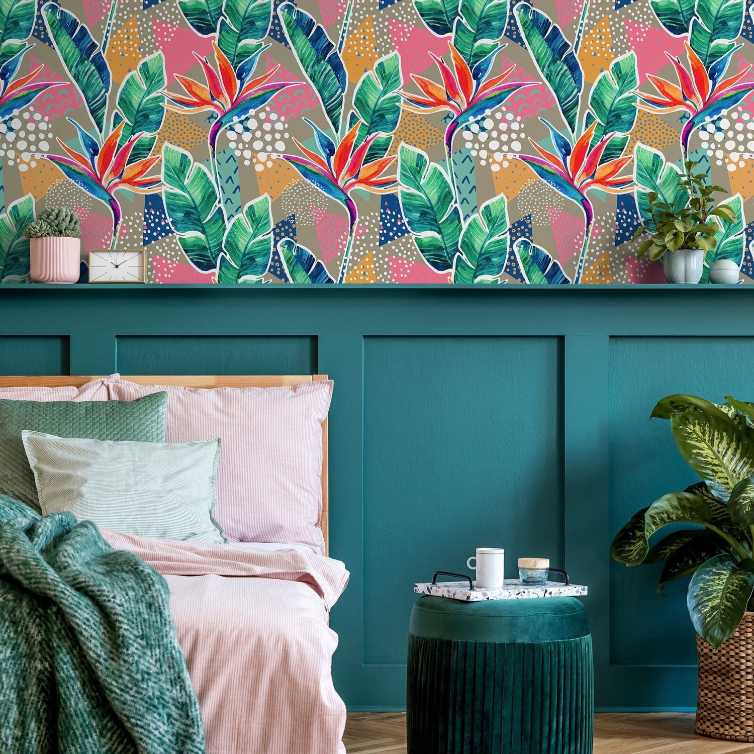 Vibrant Tropical Escape Wallpaper - A869 - WallTrend