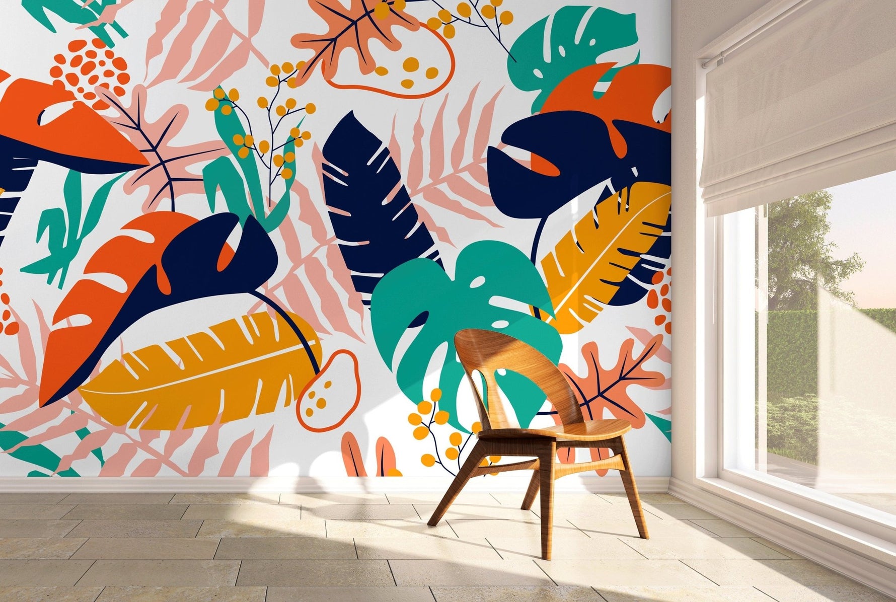 Vibrant Tropical Escape Wallpaper - B882 - WallTrend