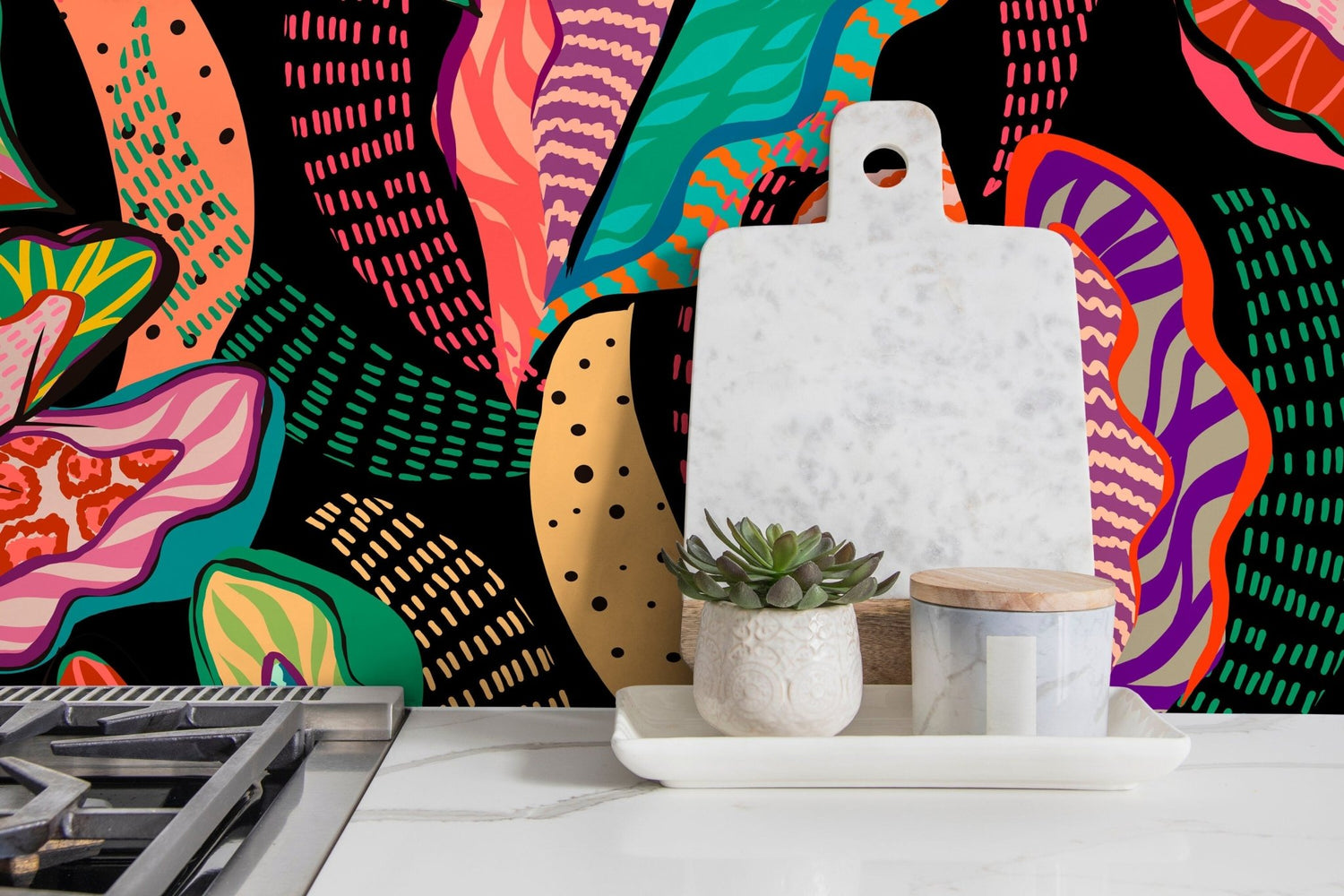 Vibrant Tropical Foliage Wallpaper - C454 - WallTrend