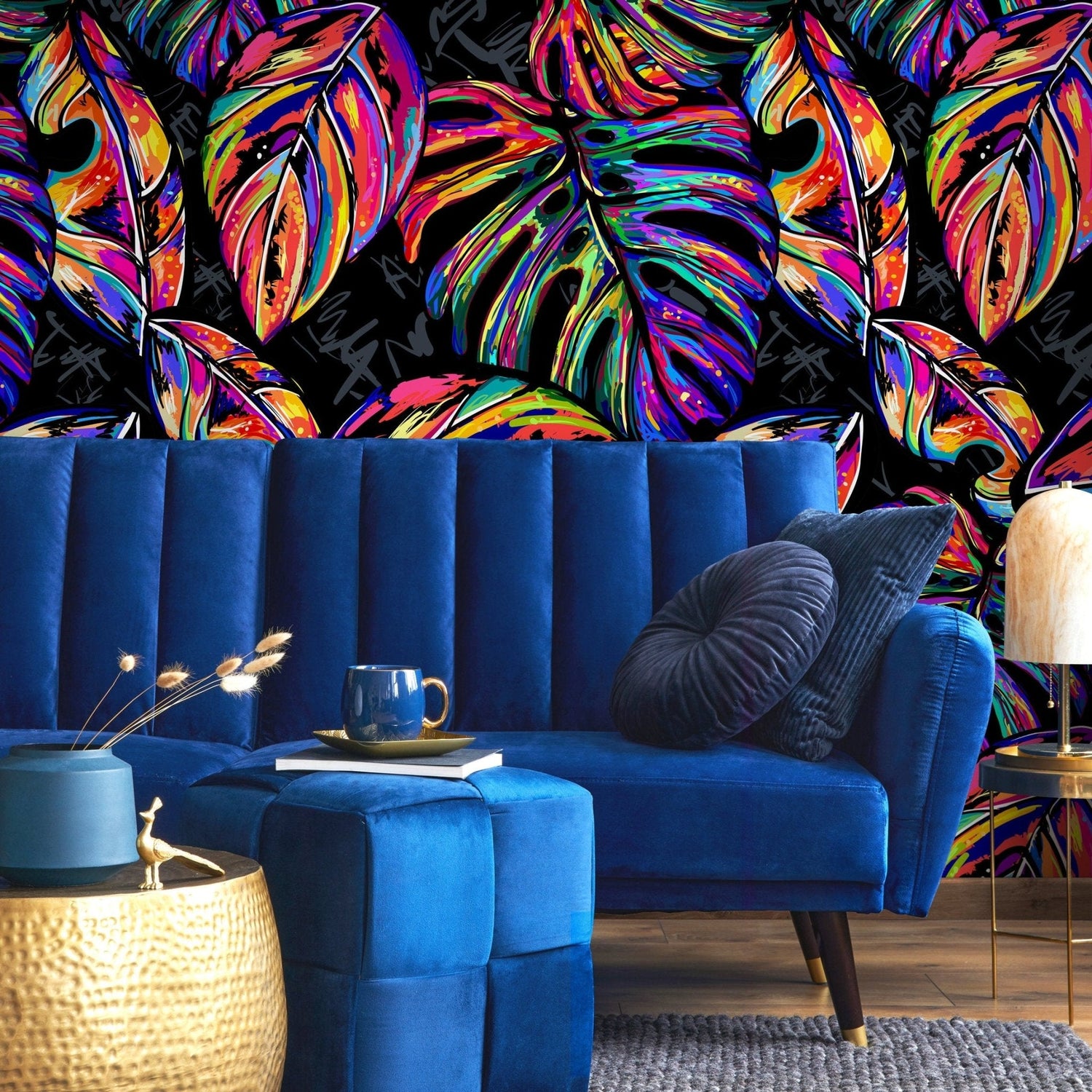 Vibrant Tropical Leaves Wallpaper - A147 - WallTrend
