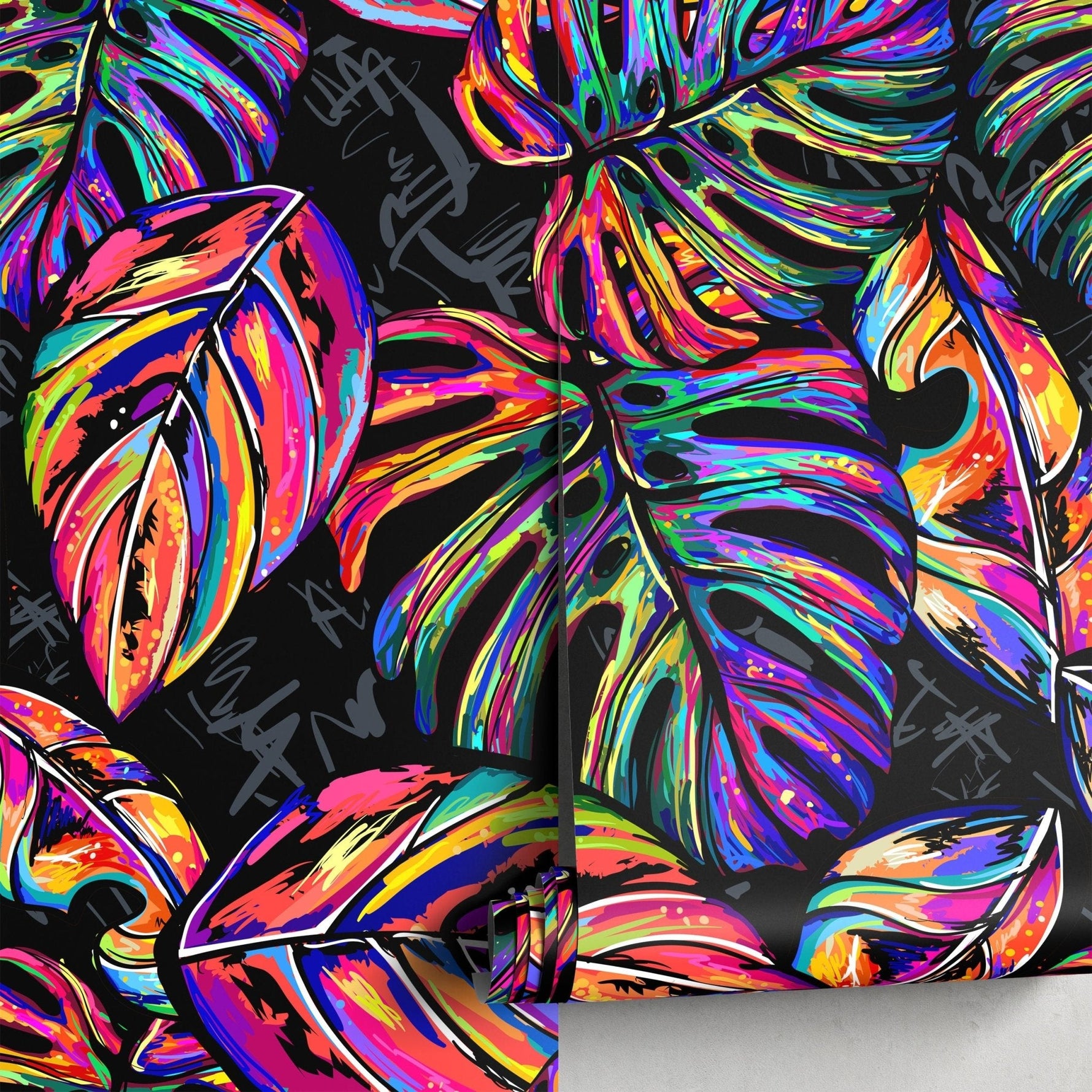 Vibrant Tropical Leaves Wallpaper - A147 - WallTrend