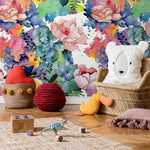 Vibrant Watercolor Floral Wallpaper - B064 - WallTrend