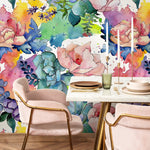 Vibrant Watercolor Floral Wallpaper - B064 - WallTrend