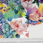 Vibrant Watercolor Floral Wallpaper - B064 - WallTrend