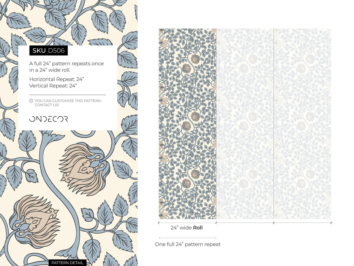 Vine and Lion Wallpaper - D506 - WallTrend