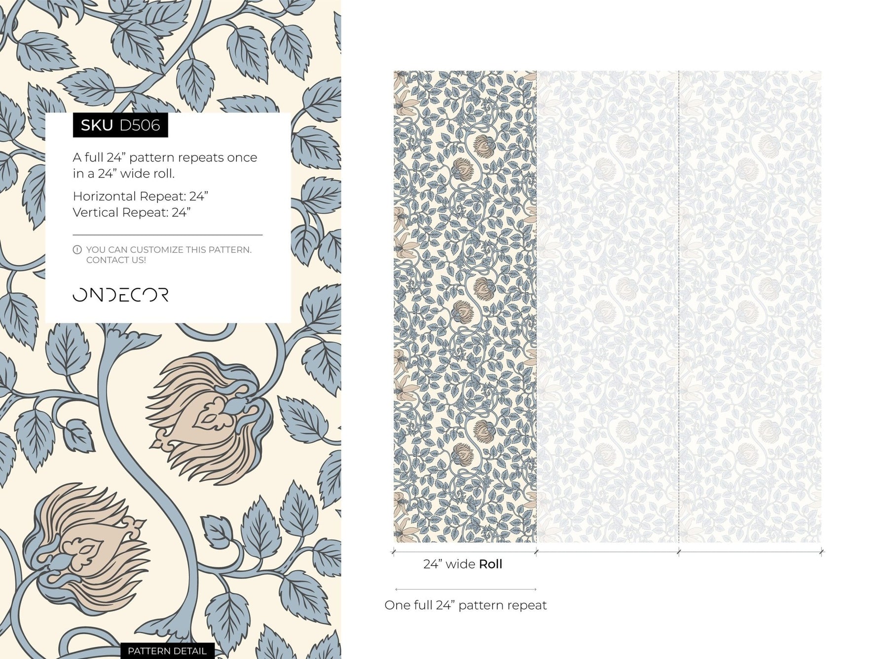 Vine and Lion Wallpaper - D506 - WallTrend