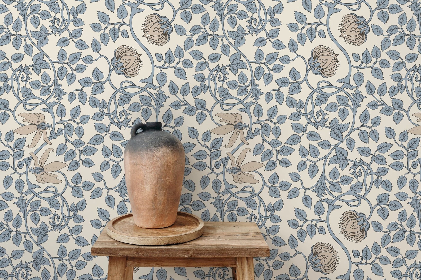 Vine and Lion Wallpaper - D506 - WallTrend