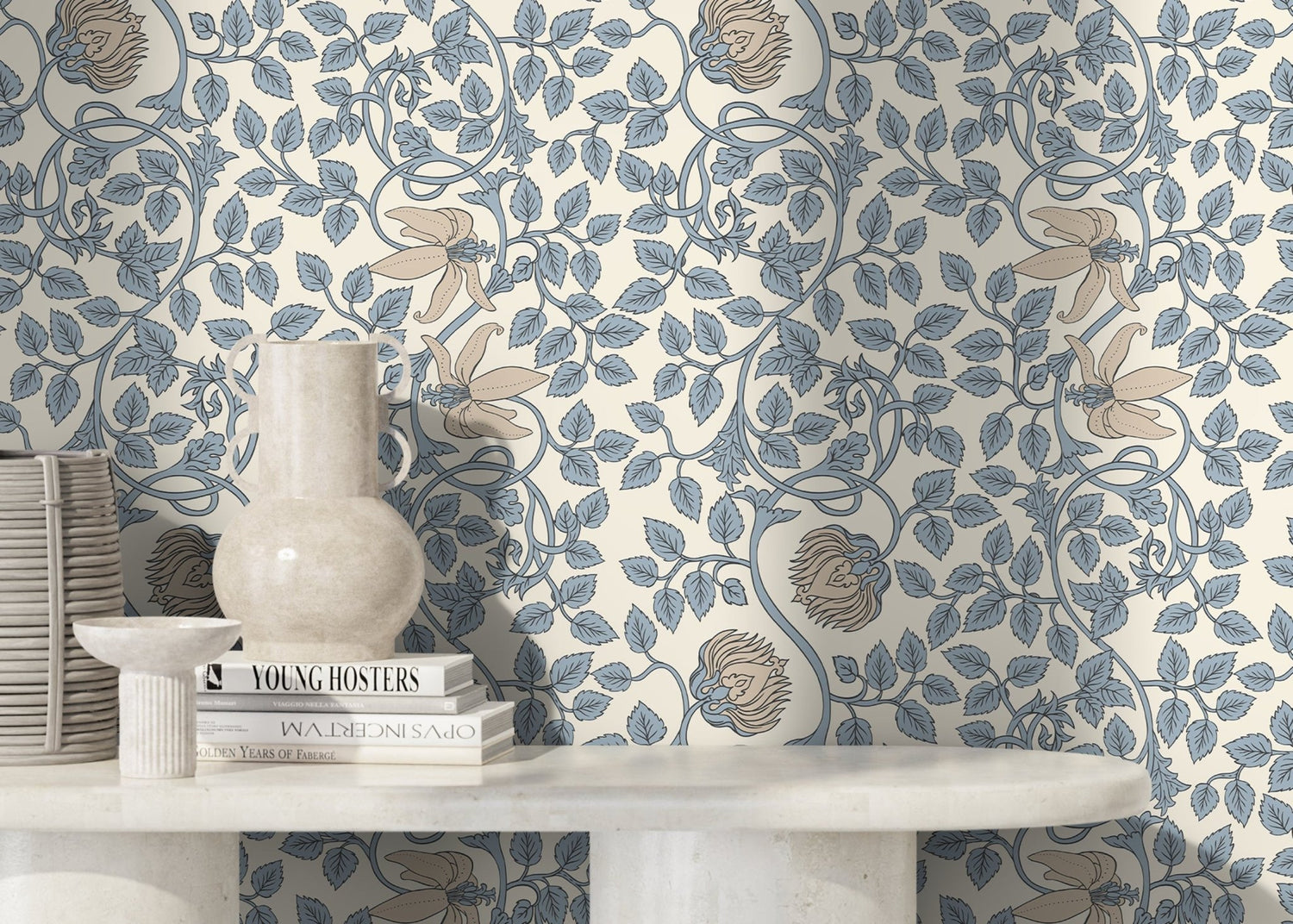 Vine and Lion Wallpaper - D506 - WallTrend