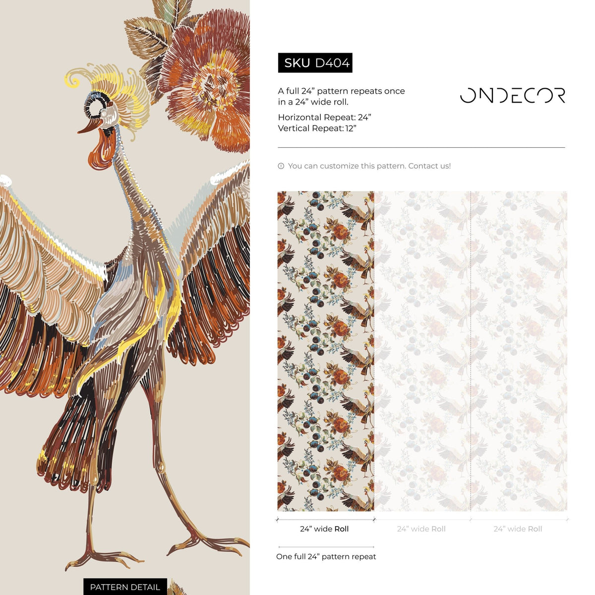 Vintage Avian Illustration Wallpaper - D404 - WallTrend