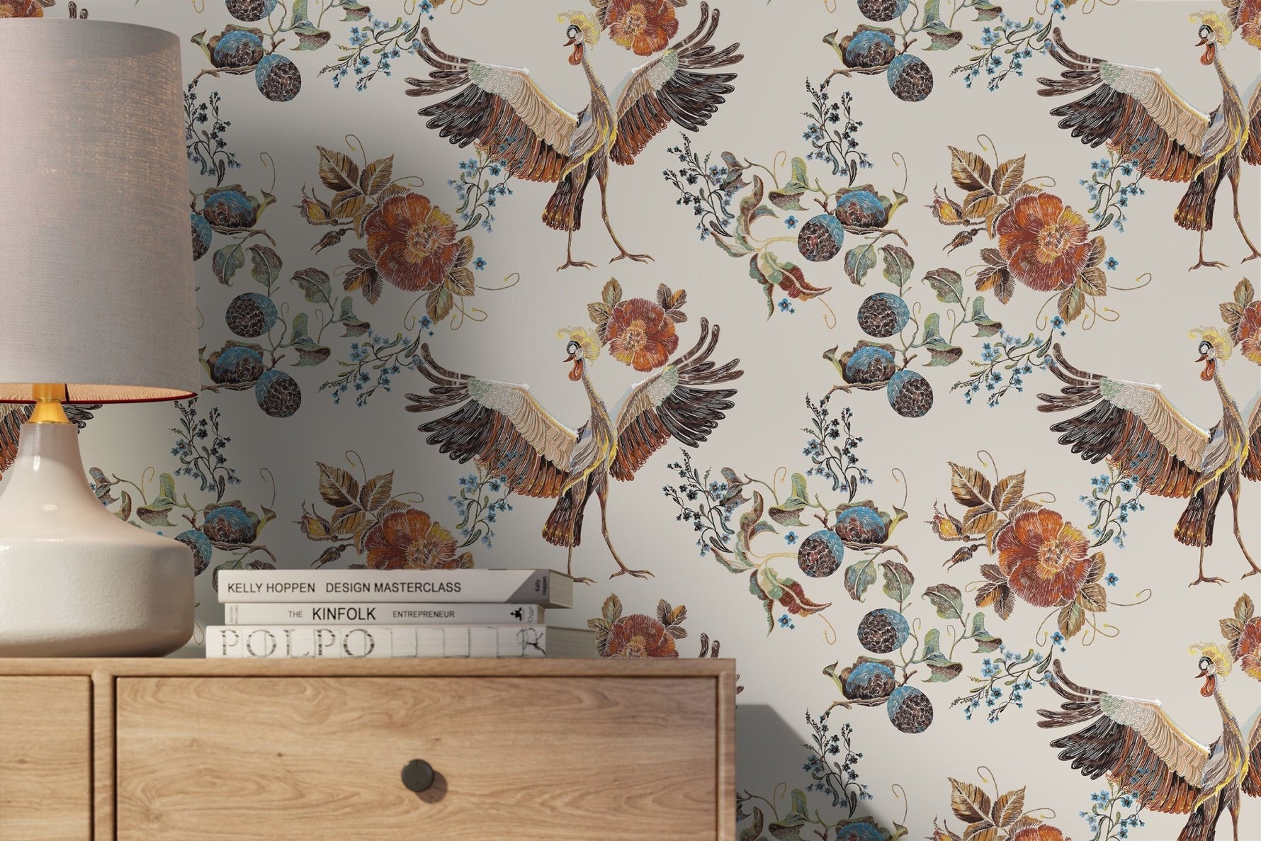 Vintage Avian Illustration Wallpaper - D404 - WallTrend