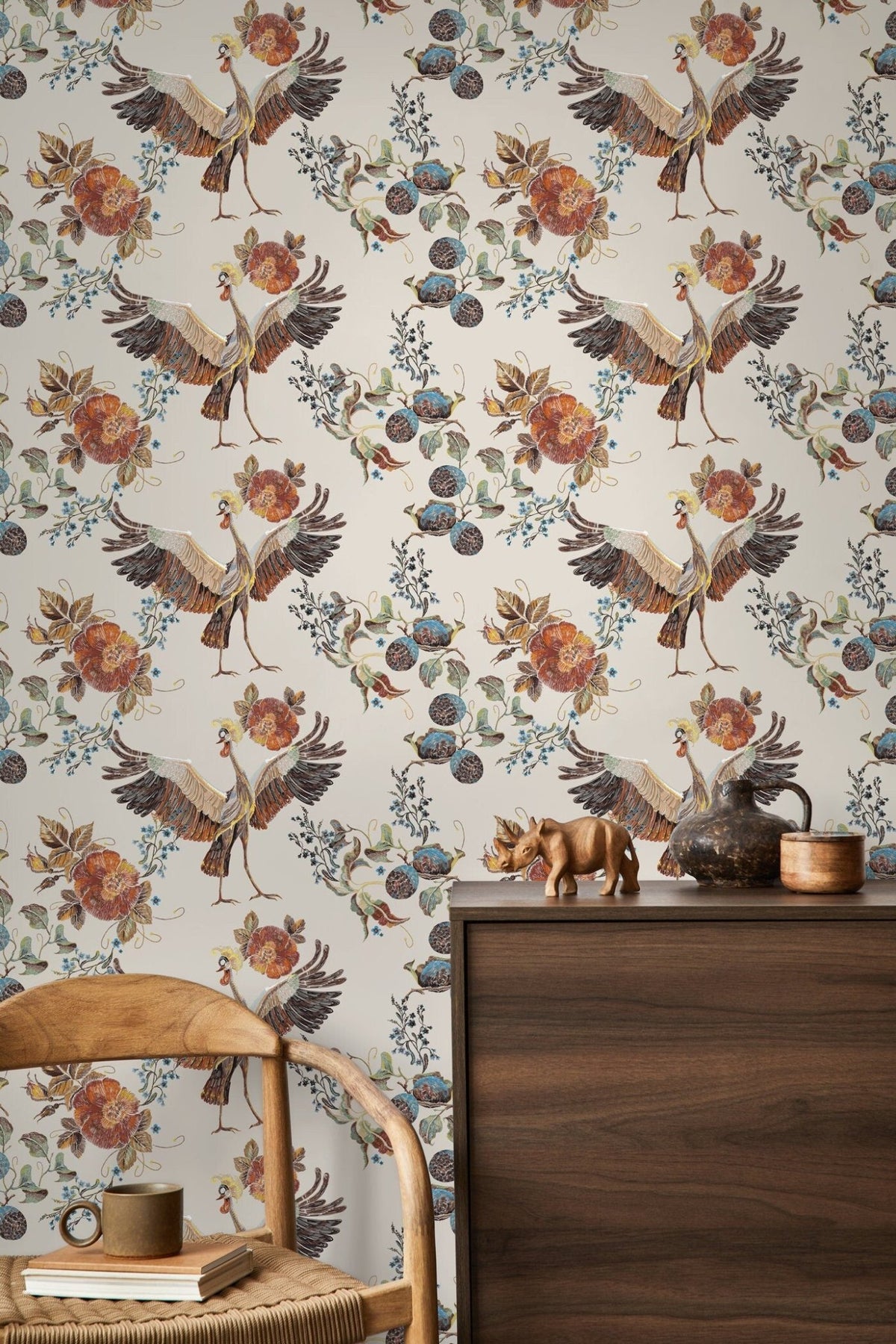 Vintage Avian Illustration Wallpaper - D404 - WallTrend