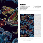 Vintage Chinoiserie Wallpaper Dragon Maximalist Wallpaper Peel and Stick and Traditional Wallpaper - D875 - WallTrend