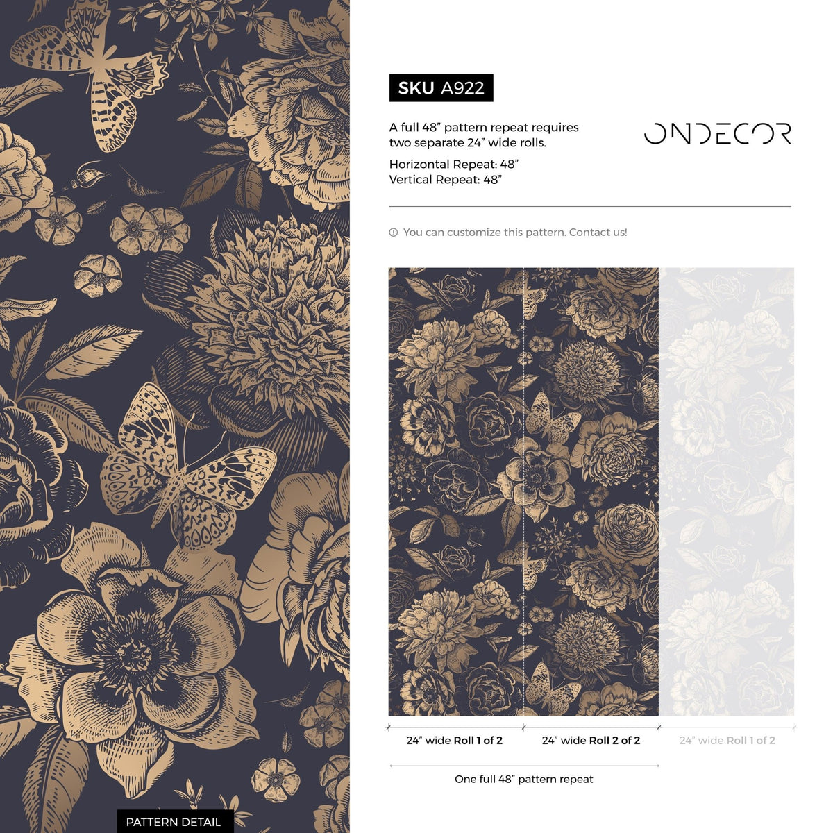 Vintage Floral Elegance Wallpaper - A922 - WallTrend