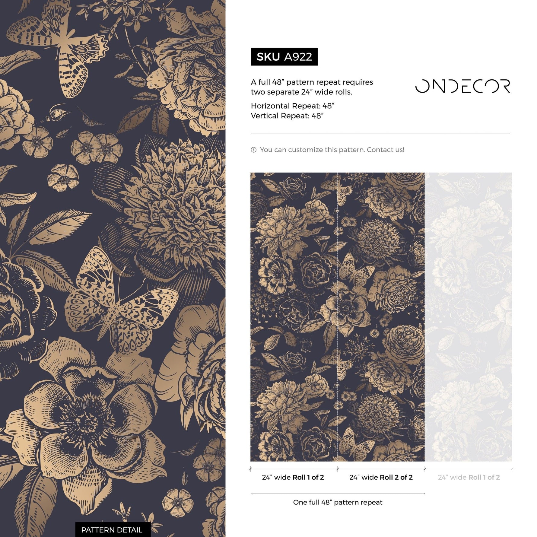 Vintage Floral Elegance Wallpaper - A922 - WallTrend