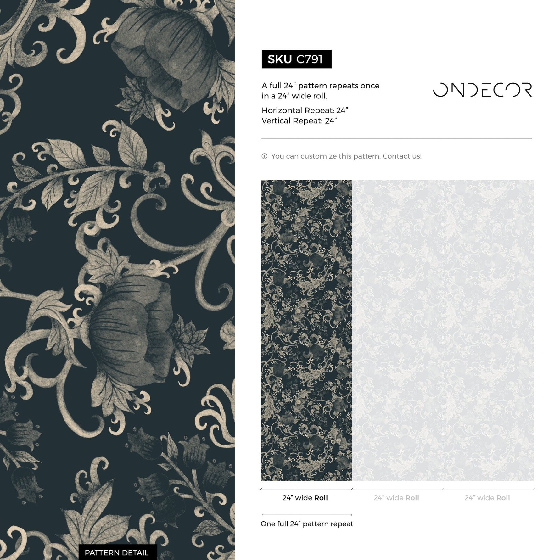 Vintage Floral Elegance Wallpaper - C791 - WallTrend