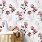 Vintage Floral Rosas Wallpaper / Peel and Stick Wallpaper Removable Wallpaper Home Decor Wall Art Wall Decor Room Decor - C793 - WallTrend