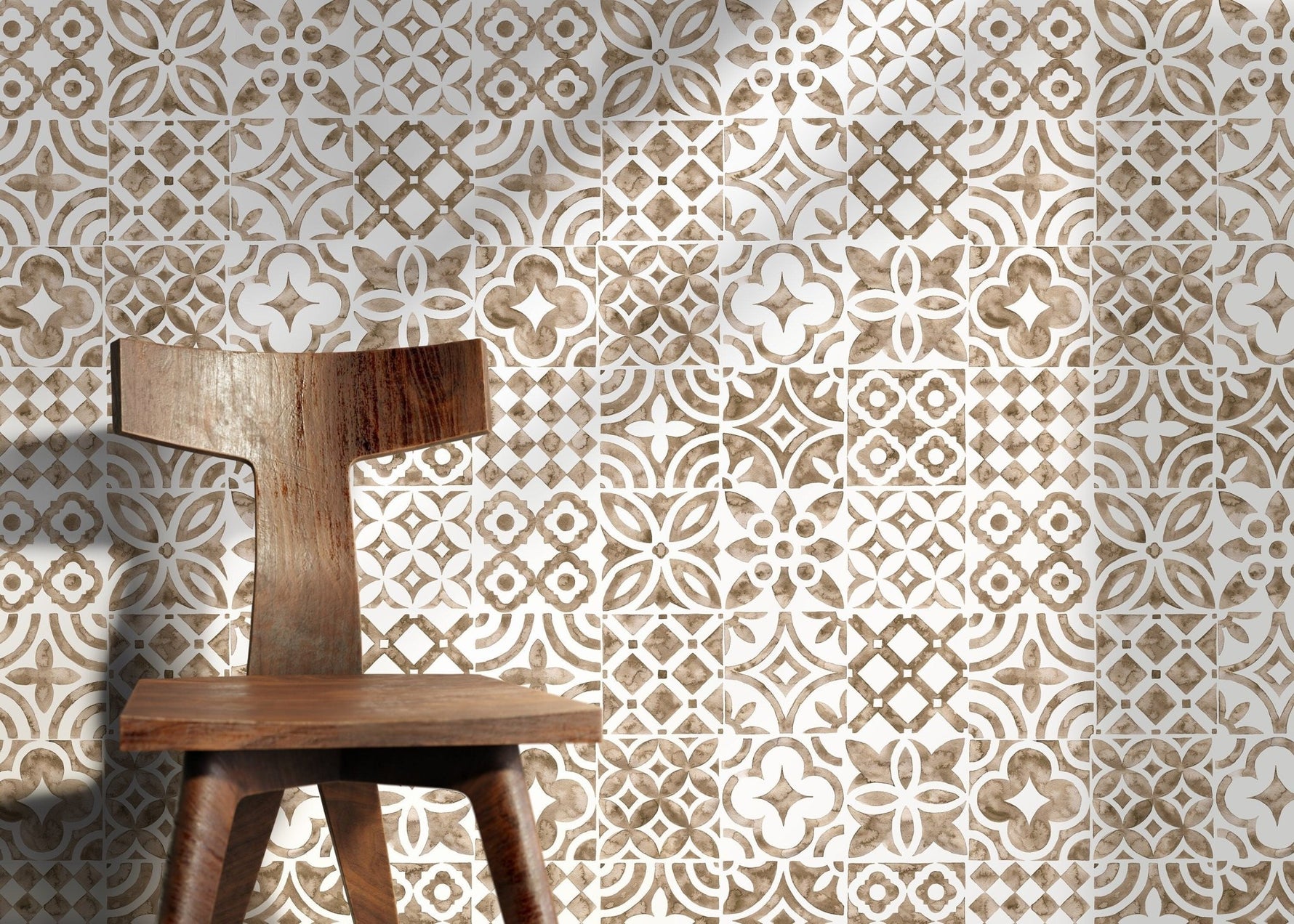 Vintage Geometric Tile Wallpaper - D525 - WallTrend