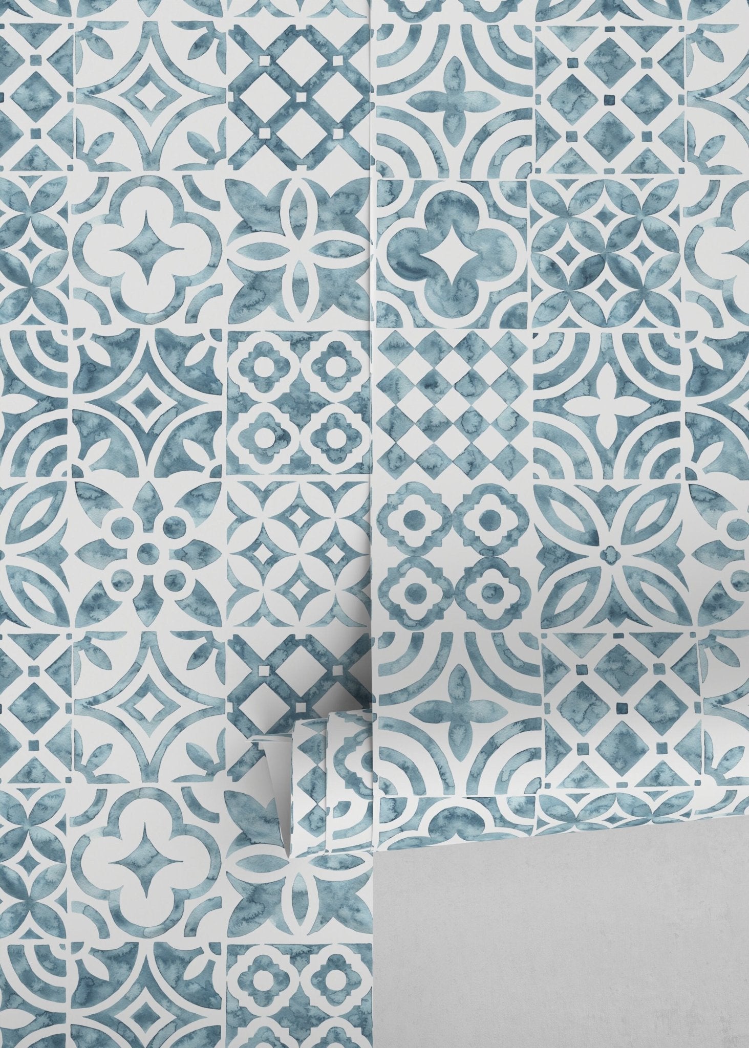Vintage Moroccan Tiles Wallpaper - D526 - WallTrend