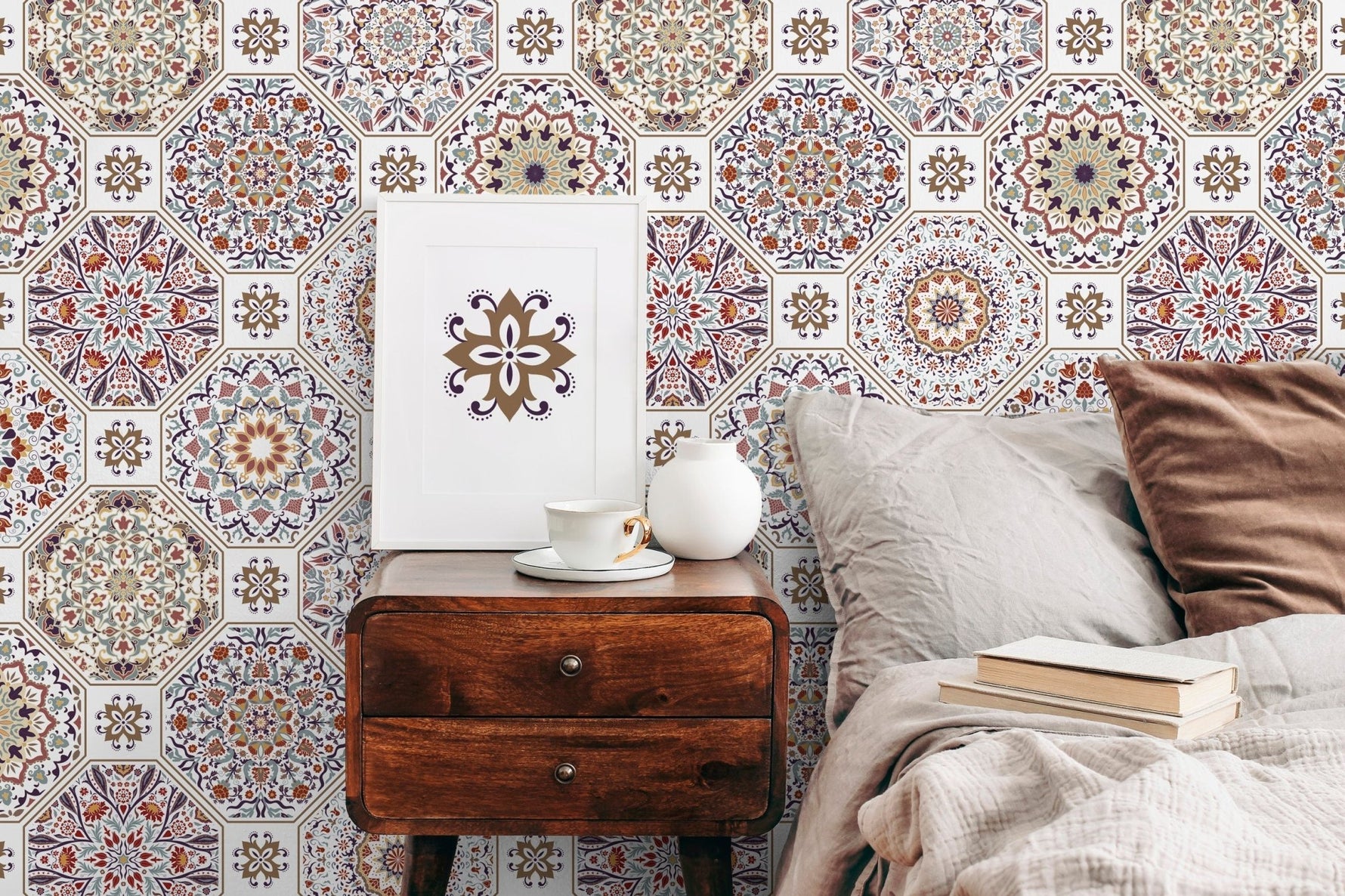 Vintage Mosaic Tiles Wallpaper - C187 - WallTrend