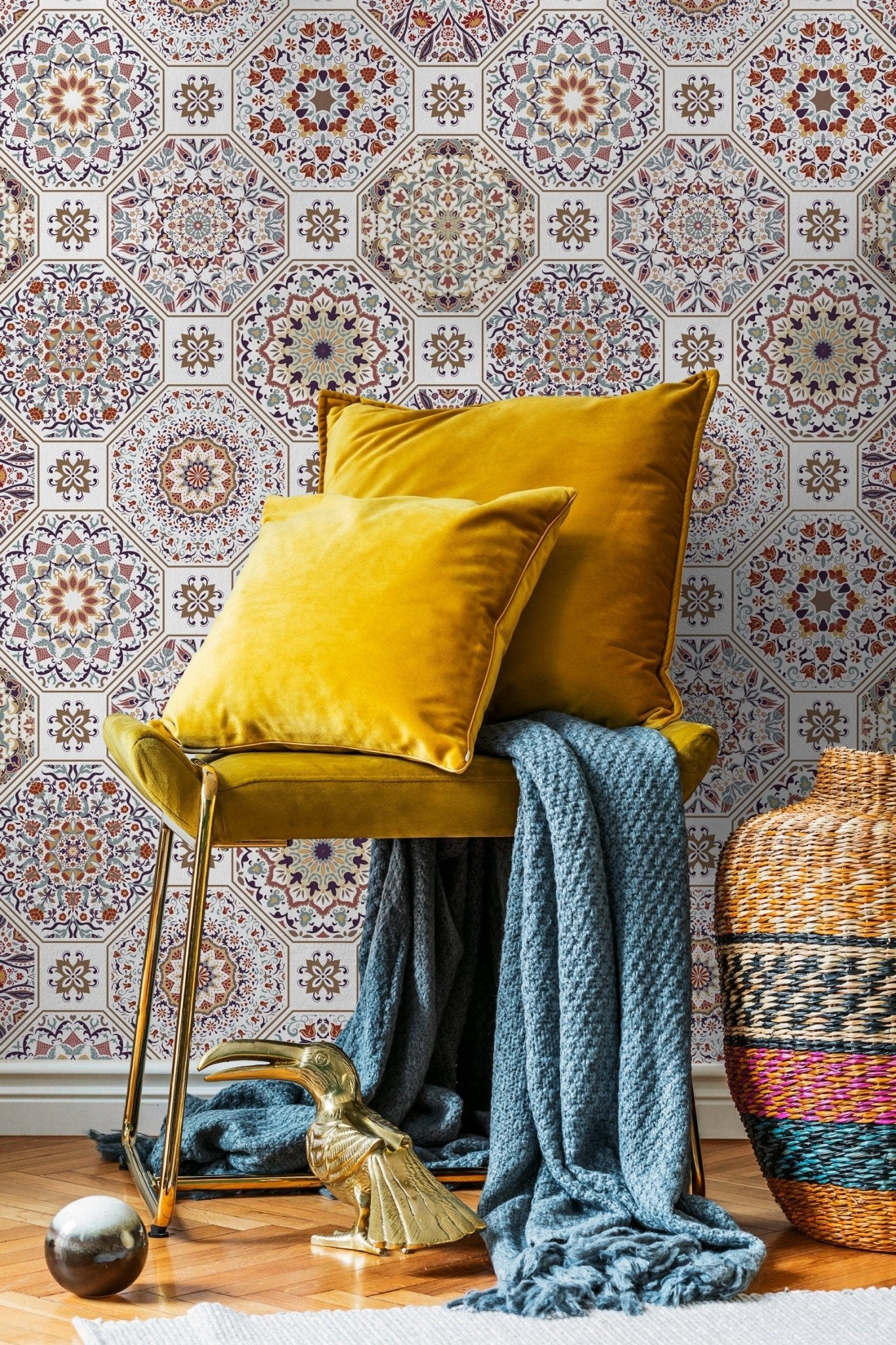 Vintage Mosaic Tiles Wallpaper - C187 - WallTrend