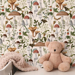 Vintage Mushroom Wallpaper Botanical Wallpaper Peel and Stick and Traditional Wallpaper - D817 - WallTrend