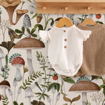 Vintage Mushroom Wallpaper Botanical Wallpaper Peel and Stick and Traditional Wallpaper - D817 - WallTrend