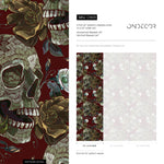 Vintage Roses Wallpaper Skulls Wallpaper Peel and Stick and Traditional Wallpaper - D909 - WallTrend