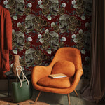 Vintage Roses Wallpaper Skulls Wallpaper Peel and Stick and Traditional Wallpaper - D909 - WallTrend