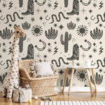 Vintage Western Wallpaper Cowboys Boots Wallpaper Peel and Stick and Traditional Wallpaper - D826 - WallTrend