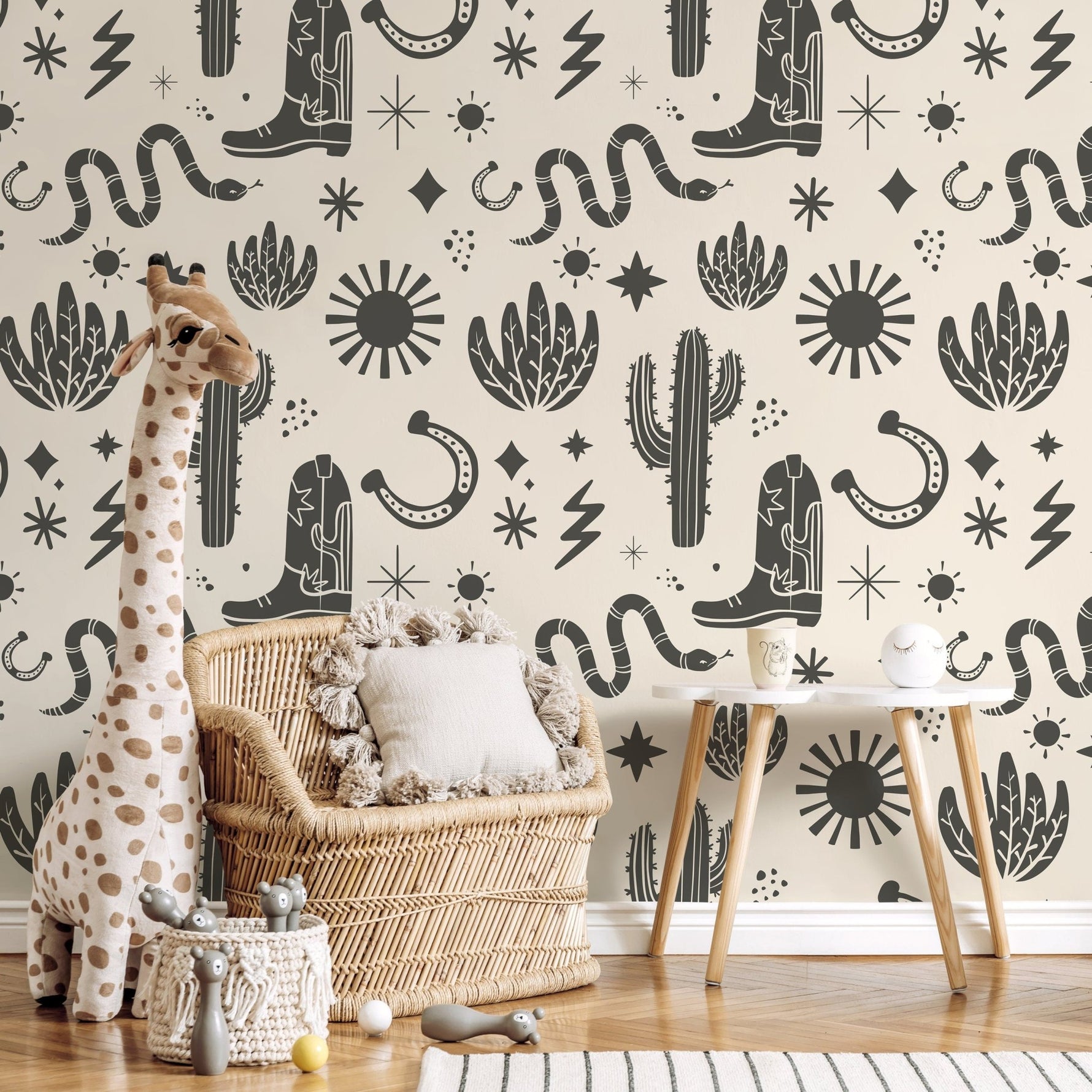 Vintage Western Wallpaper Cowboys Boots Wallpaper Peel and Stick and Traditional Wallpaper - D826 - WallTrend