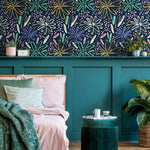 Wall Art Wallpaper Peel and Stick Wallpaper Removable Wallpaper Home Decor Wall Decor Room Decor / Floral Blue - B332 - WallTrend