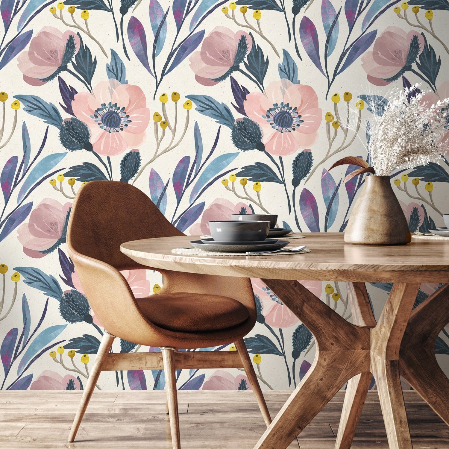 Wall Art Wallpaper Peel and Stick Wallpaper Removable Wallpaper Home Decor Wall Decor Room Decor / Modern Floral Wallpaper - A696 - WallTrend