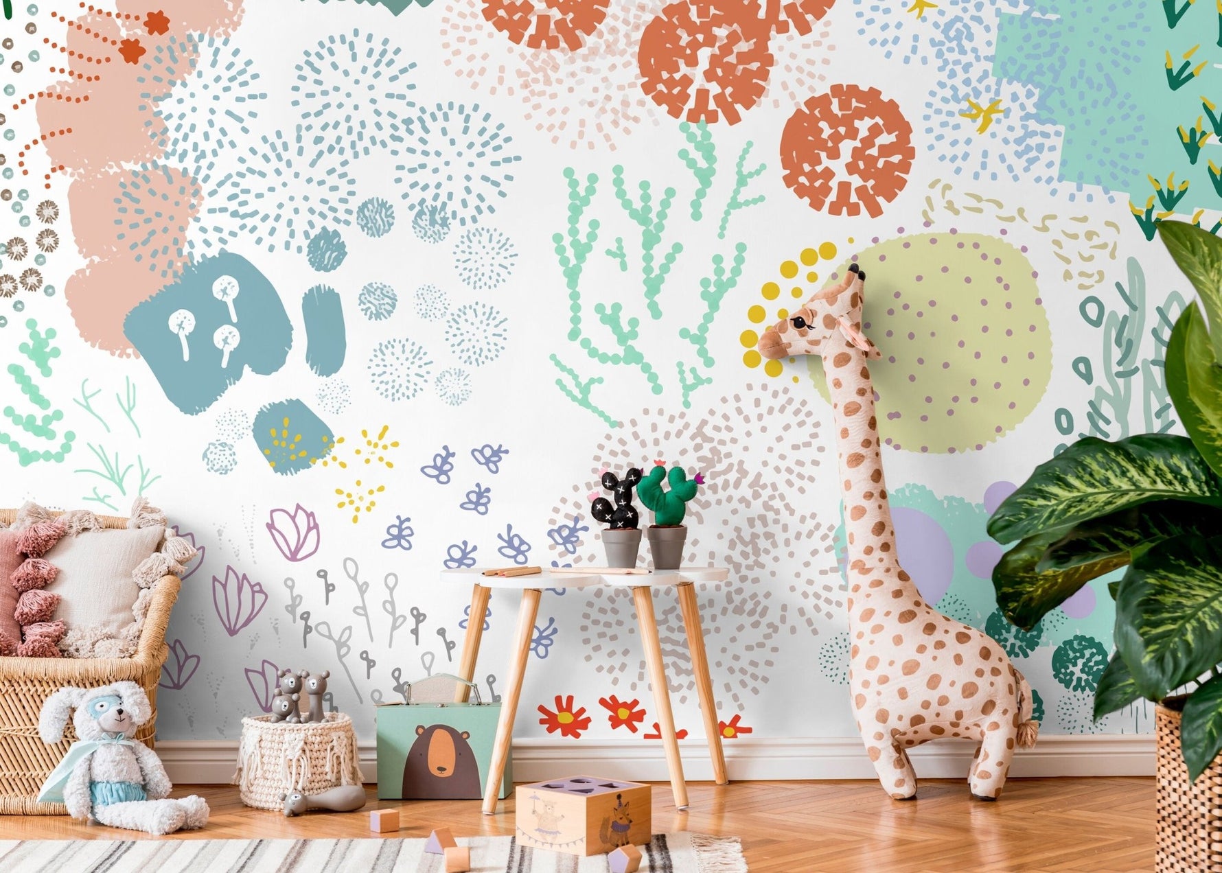 Wall Decor Wallpaper Peel and Stick Wallpaper Removable Wallpaper Home Decor Wall Art Room Decor/ Abstract Contemporary Kids Wallpaper - B750 - WallTrend